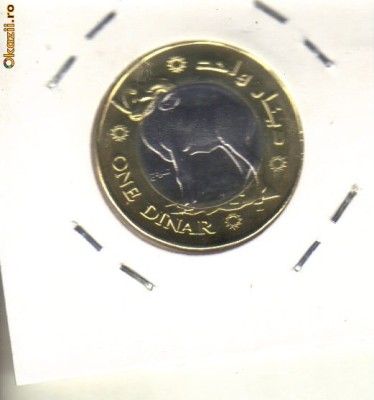bnk mnd Palestina 1 dinar 2010 unc , fauna , bimetal foto