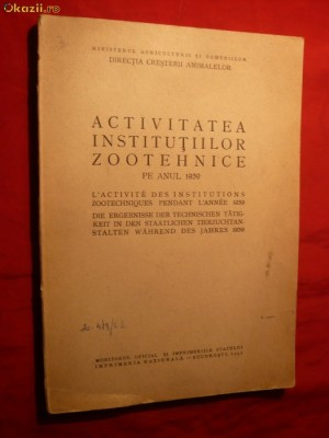 Activitatea Inst. Zootehnice -1939 -Monitorul Oficial 1942 foto