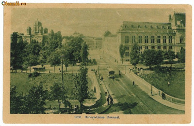 878 - BUCURESTI, TRAMWAY on RAHOVEI Ave. - old postcard, CENSOR - used - 1918 foto
