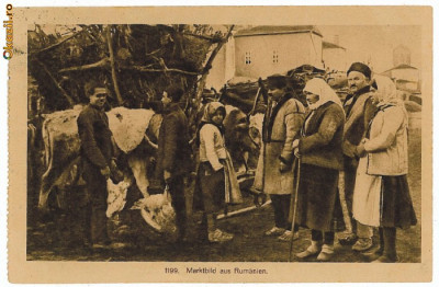 349 - ETHNIC to animal market - old postcard, CENSOR - used - 1918 foto