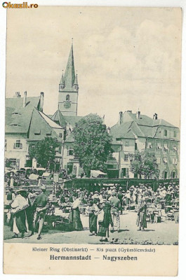 2075 - SIBIU, Market, Romania - old postcard - unused - 1917 foto