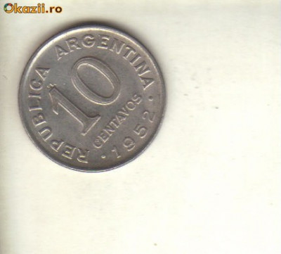 bnk mnd Argentina 10 centavos 1952 foto