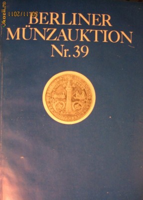 Berliner Munzauktion nr. 39 - 21 november 1980, Berlin. foto