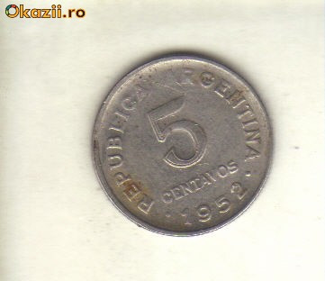 bnk mnd Argentina 5 centavos 1952 foto