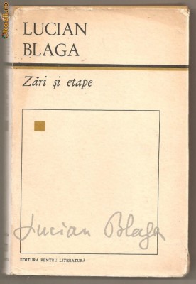 (C650) ZARI SI ETAPE DE LUCIAN BLAGA foto