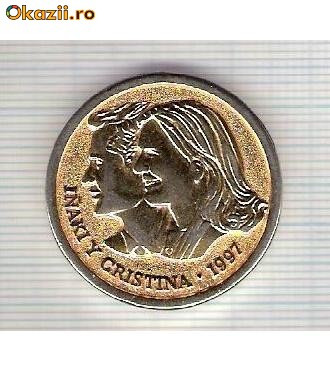 CIA 285 Medalie INAKI Y CRISTINA -1997 -BARCELONA -OCTUBRE 1997 -dimensiuni circa 30 milimetri diametrul-starea care se vede foto