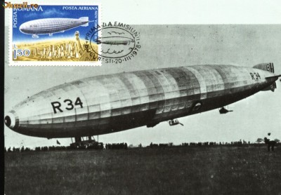 Carte maxima Dirijabillul R. 34 foto