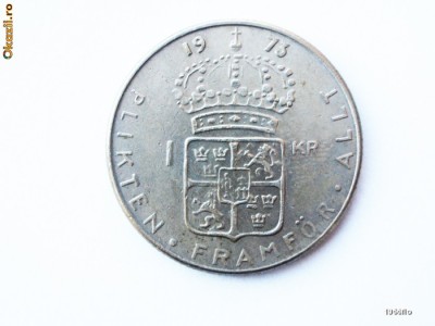 SUEDIA 1 KRONA / COROANA 1973 Gustaf VI ** foto