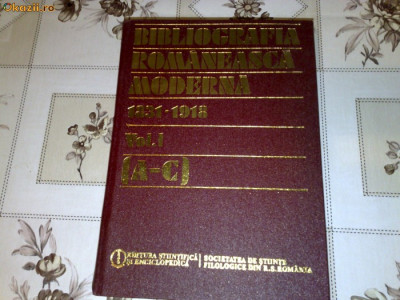 B.R.M..- Bibliografia Romaneasca Moderna - A - C - volumul 1 - 1984 foto