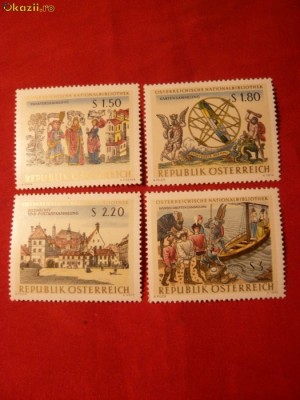 Serie- Aniv.Bibliotecii Nationale 1966 Austria ,4val. foto