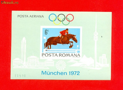 RO-0126=ROMANIA 1972 Lp 789=Preolimpiada Munchen Colita nedantelata MNH(*) foto
