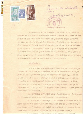 80 Document vechi fiscalizat-10martie1940-Olga Berechet, ce sta la Banica Mironescu,versus Gherghina si Nicolae Mardare,Varsatura,Chiscani, jud.Braila foto