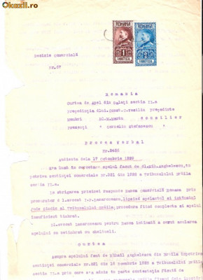 64 Document vechi fiscalizat-17oct1929- Apel al Mih.Anghelescu, versus Banca Comerciala Romana, avocat I.P.Lazaroneanu -Curte de Apel Galati foto