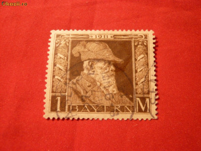 Val.1 Marca din seria 90 Ani Luitpold Regele Bavariei 1911 ,stamp. foto