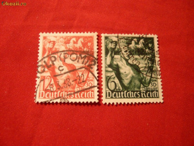 Serie- A 5a Aniv. Regim Nazist 1938 Germania ,2 val. stamp. foto
