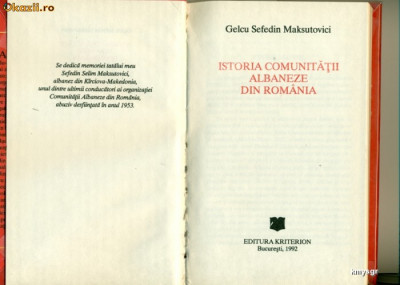 Istoria Comunitatii Albaneze din Romania- Gelcu Sefedin Maksutovici foto