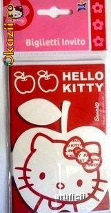 Set De 6 Invitatii De Petrecere Copii Hello Kitty Apple Arhiva