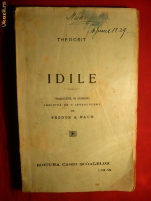 Theocrit -Idile -ed. 1927,trad.T.A.Naum foto