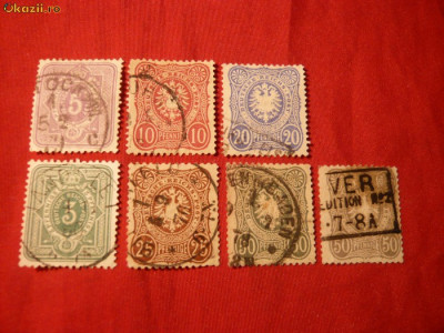 Serie Uzuale Cifra si Stema 1875 Germania 6+1val.stamp. foto