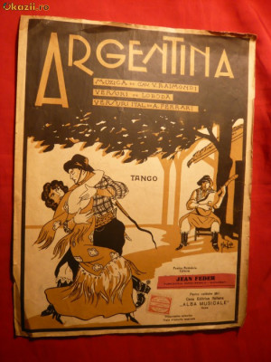 Partitura Veche - Argentina-Tango de Cav.V.Raimondi foto