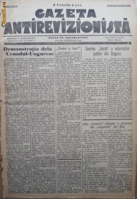 Gazeta antirevizionista , an 1 , nr 3 , Arad , 1934 foto