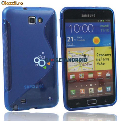 Husa albastra Samsung Galaxy Note i9220 + folie ecran + expediere gratuita foto