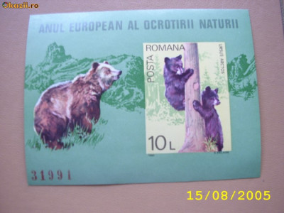 Romania 1980 Anul european al ocrotirii naturii - ursoaica lp 1006 foto