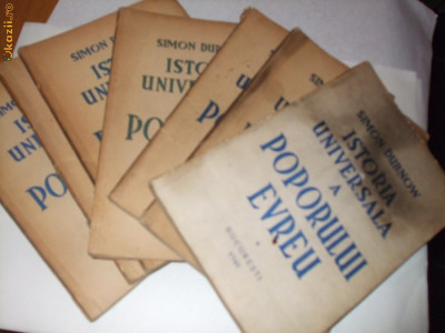 ISTORIA UNIVERSALA A POPORULUI EVREU - 8 Vol. - Simon Dubnow - 1946 foto