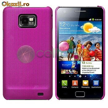 samsung galaxy s2 i9100 husa mov + folie protectie ecran foto