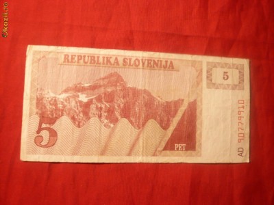 Bancnota 5 Tolari Slovenia foto