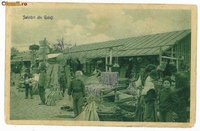 2296 - GALATI, Market, Romania - old postcard - used foto