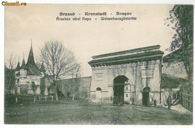 1669 - BRASOV, punctul de vama - old postcard - used - 1916 foto
