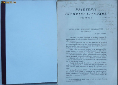 Petre Hanes , Prietenii istoriei literare , 1925 , autograf catre Stefan Voitec foto