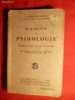 C.Radulescu Motru - Elemente de Psihologie - Ed. IIa-1930 foto