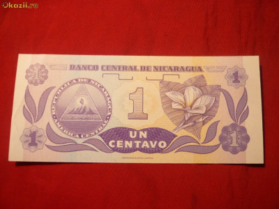 *Bancnota 1 Centavo NICARAGUA , NC foto