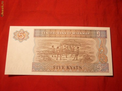 Bancnota 5 Kyat MYANMAR , cal.NC. foto