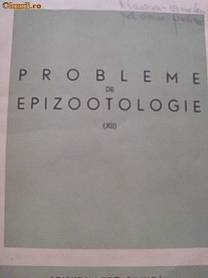 PROBLEME DE EPIZOOLOGIE -CULEGERE DE LUCRARI foto