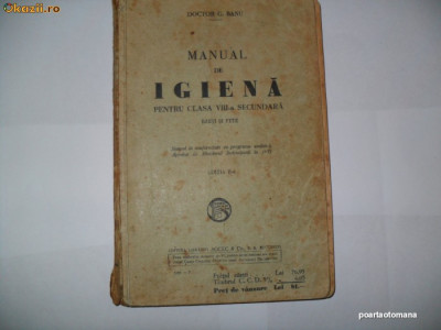 Manual de igiena-Doctor C. Banu 1935 foto