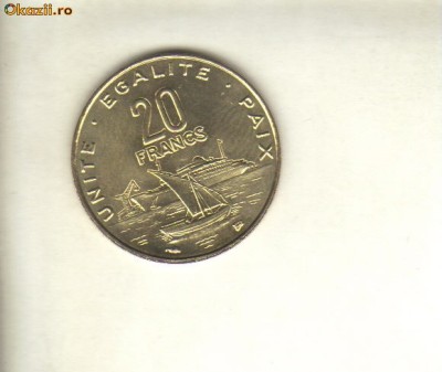 bnk mnd Djibouti 20 franci 1999 , necirculata foto