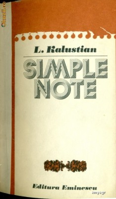 Simple note - vol.1, 2 si 3 - L. Kalustian foto