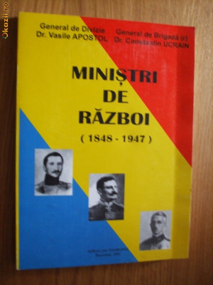 MINISTRI DE RAZBOI (1848-1947) - V. Apostol, C. Ucrain ( autograf) - 2001 foto
