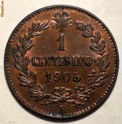 E.357 ITALIA VITTORIO EMANUELE III 1 CENTESIMO 1905 R XF/AUNC foto