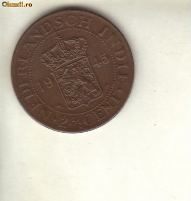 bnk mnd Indiile Olandeze de Est ( Indonezia ) 2 1\2 centi 1945 foto