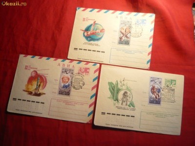 Set 6 Plicuri comem.Stampilate -COSMOS -URSS -1977 foto
