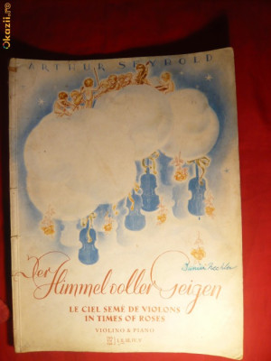 Caiet Partituri -A.Seibold -vioara si pian -1928 foto