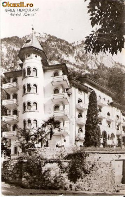 CP 209-22 Baile Herculane -Hotel ,,Cerna&amp;quot;- RPR -circulata 1963 -starea care se vede foto