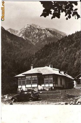 CP 209-92 Busteni -Cabana din Valea Gerului -RPR -circulata 1958 -starea care se vede, putin patata, timbru deteriorat foto