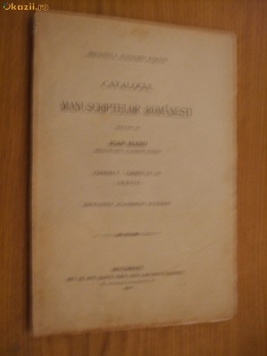 CATALOGUL MANUSCRIPTELOR ROMANESTI - Ioan Bianu - Fascicula V, INDICE, 1907 foto