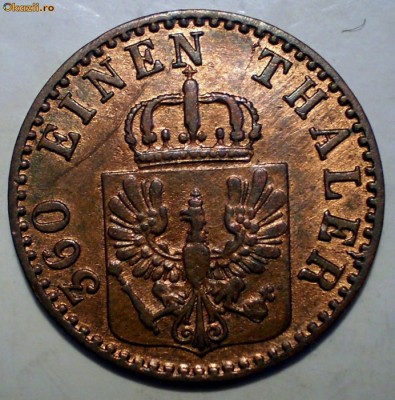 C.113 GERMANIA PRUSIA 1 PFENNING 1865 A XF/AUNC foto