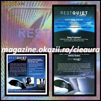 HOLOGRAMA ENERGETICA REST QUIET CieAura ORIGINALA made in SUA pentru SFORAIT, SOMN LINISTIT, INSOMNII si DETOXIFIEREA ORGANISMULUI foto